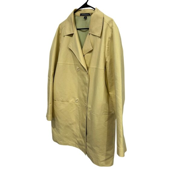Ellen Tracy Womens Double-Breasted Coat Light Yellow Size 18 - Picture 3 of 9
